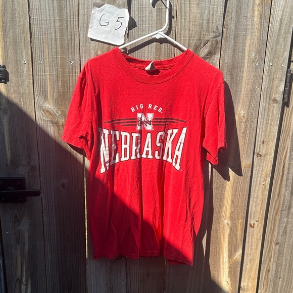 Vintage M.J. Soffe Red Nebraska Size Medium T-Shirt - Picture 1 of 7